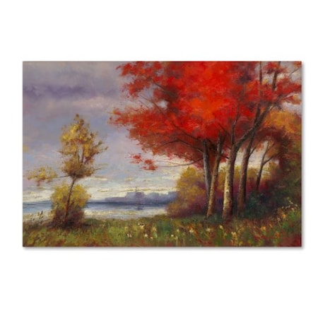 Daniel Moises 'Landscape With Red Trees' Canvas Art,30x47